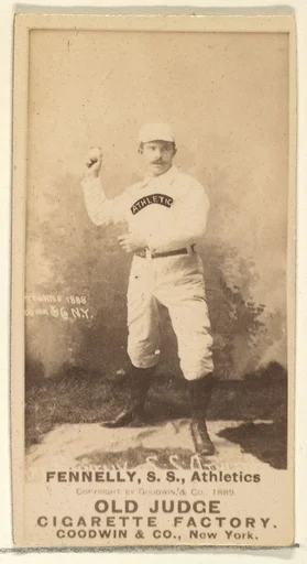 Fennelly, Shortstop, Philadelphia Athletics, from the Old Judge series (N172) for Old Judge Cigarettes