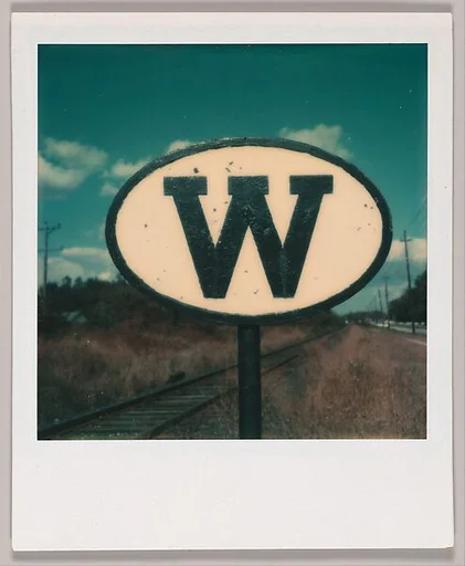 [Sign Near Train Tracks: "W"]