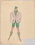 Drawing for a man's theatrical costume for 'At Home Abroad' — Vincente Minnelli