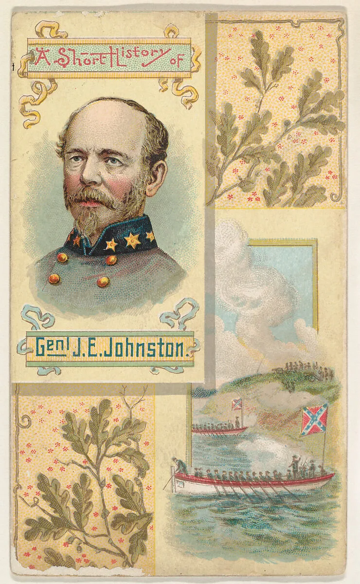 A Short History of General J. E. Johnston, from the Histories of Generals series (N114) issued by W. Duke, Sons & Co. to promote Honest Long Cut Smoking and Chewing Tobacco — Knapp & Company|W. Duke, Sons & Co.