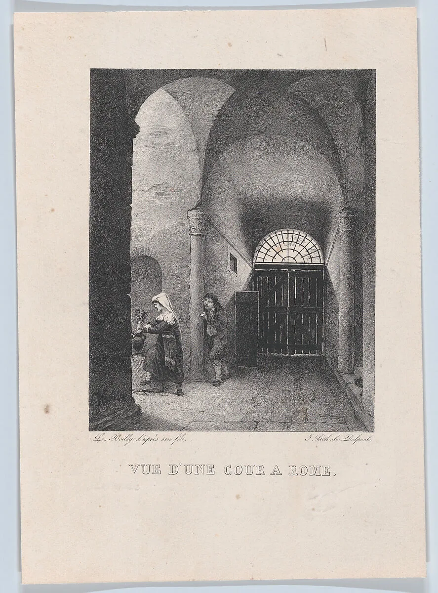 View of a Courtyard in Rome — Louis Léopold Boilly|Jules Boilly|Delpech