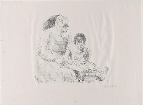 Caretaker with Child (Wärterin mit Kind), from 9 Lithographs — Bruno Cassirer|Max Liebermann