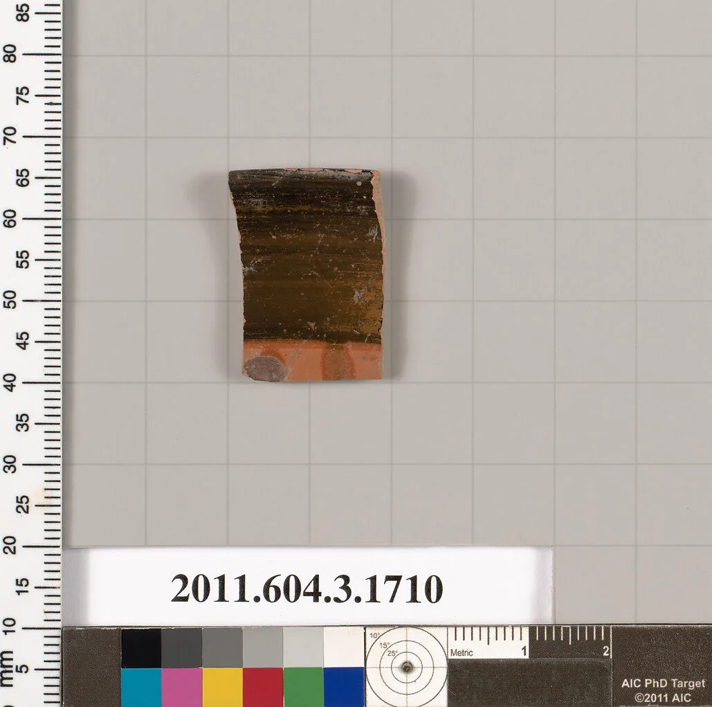 Terracotta rim fragment of a kylix: Band cup (drinking cup) — Unknown