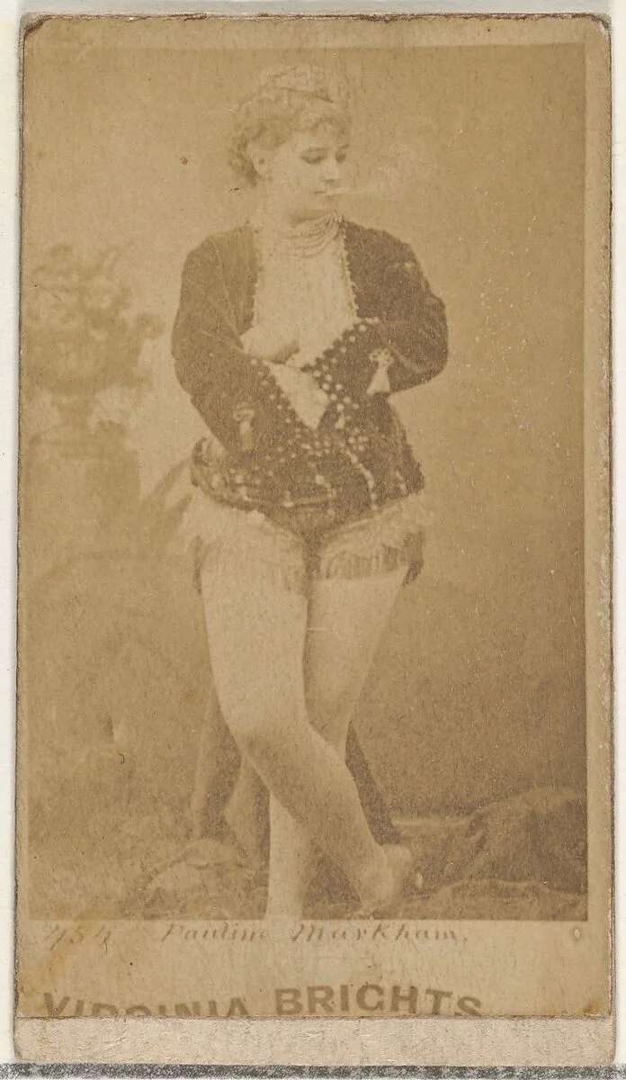 Card 454, Pauline Markham, from the Actors and Actresses series (N45, Type 1) for Virginia Brights Cigarettes — Allen & Ginter