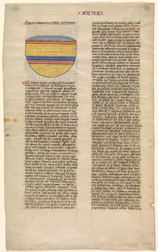 Brazen Sea, one of six illustrated leaves from the Postilla Litteralis (Literal Commentary) of Nicholas of Lyra