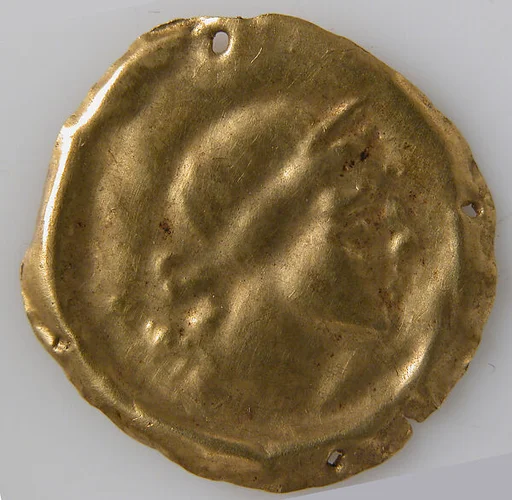 Bracteate with Profile of Head Facing Right