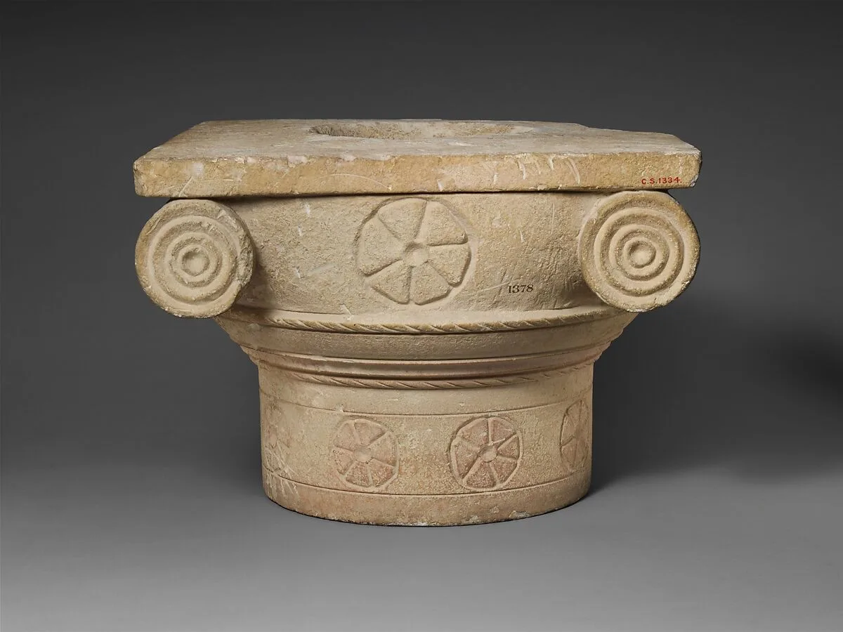 Limestone votive capital — Unknown