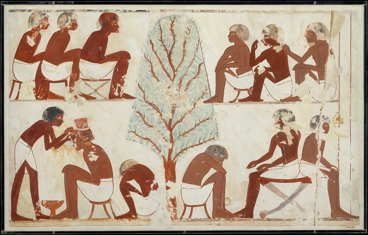 Barbering, Tomb of Userhat — Nina de Garis Davies
