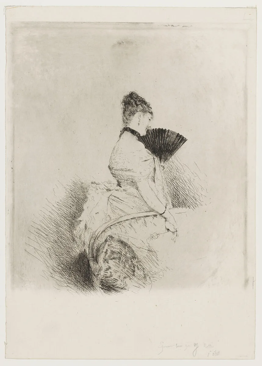 Woman with a fan — Giuseppe De Nittis