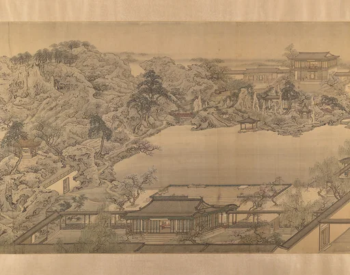 清 佚名 臨袁江瞻園圖 卷|View of a Garden Villa