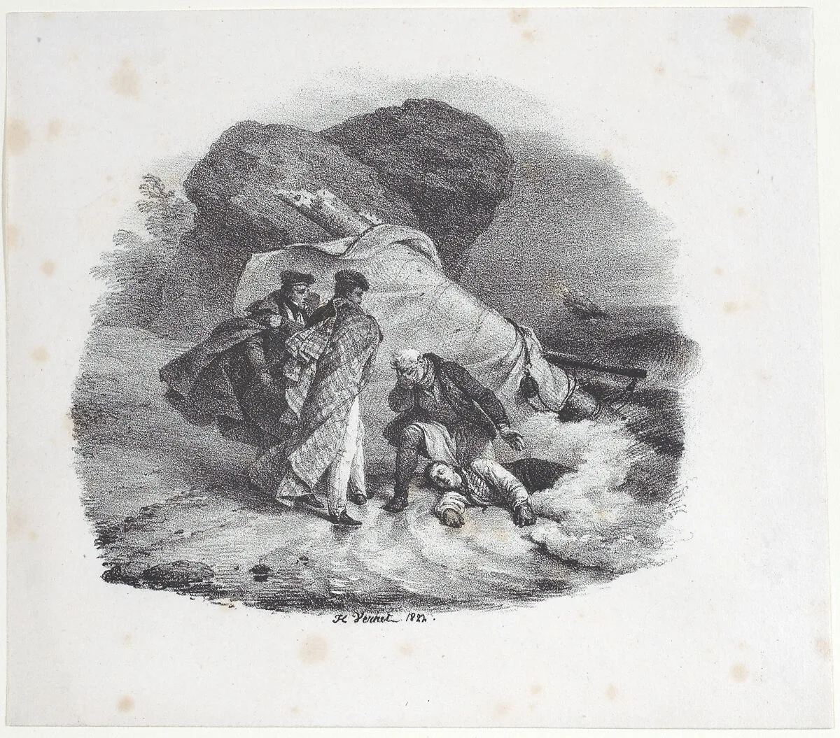 Shipwrecked Victim Thrown onto the Shore of Pourville — Horace Vernet