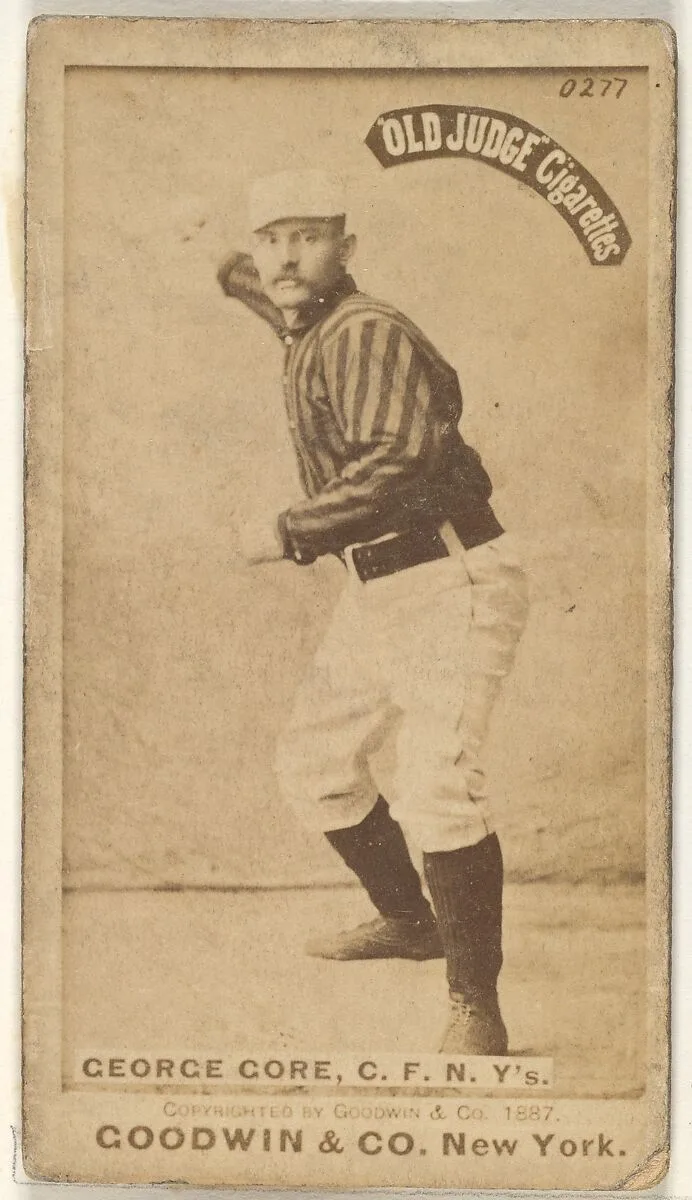 George F. "Piano Legs" Gore, Center Field, New York, from the Old Judge series (N172) for Old Judge Cigarettes — Goodwin & Company