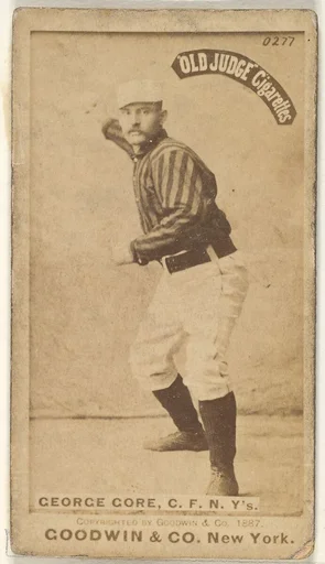 George F. "Piano Legs" Gore, Center Field, New York, from the Old Judge series (N172) for Old Judge Cigarettes