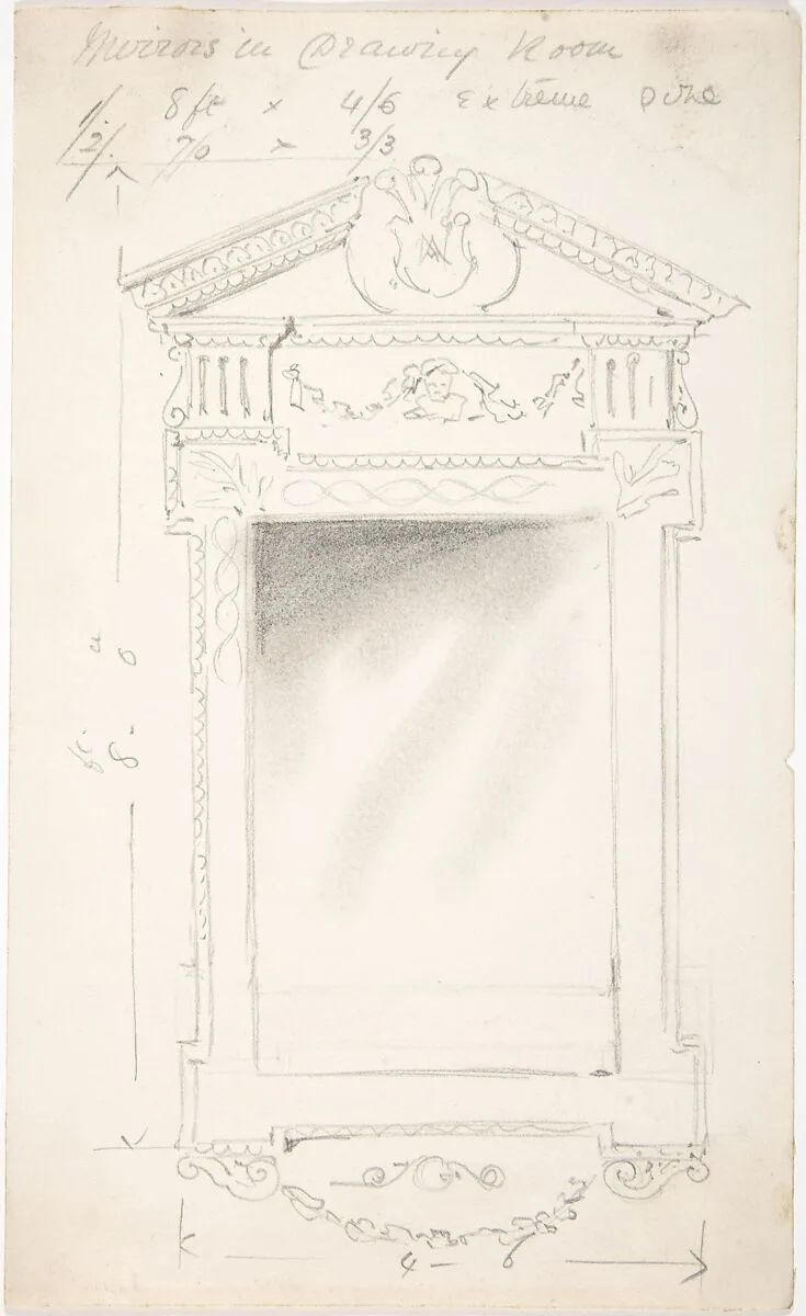 Design for a Drawing Room Mirror, for 11 Princes Gate, London — Anonymous, British, 19th century