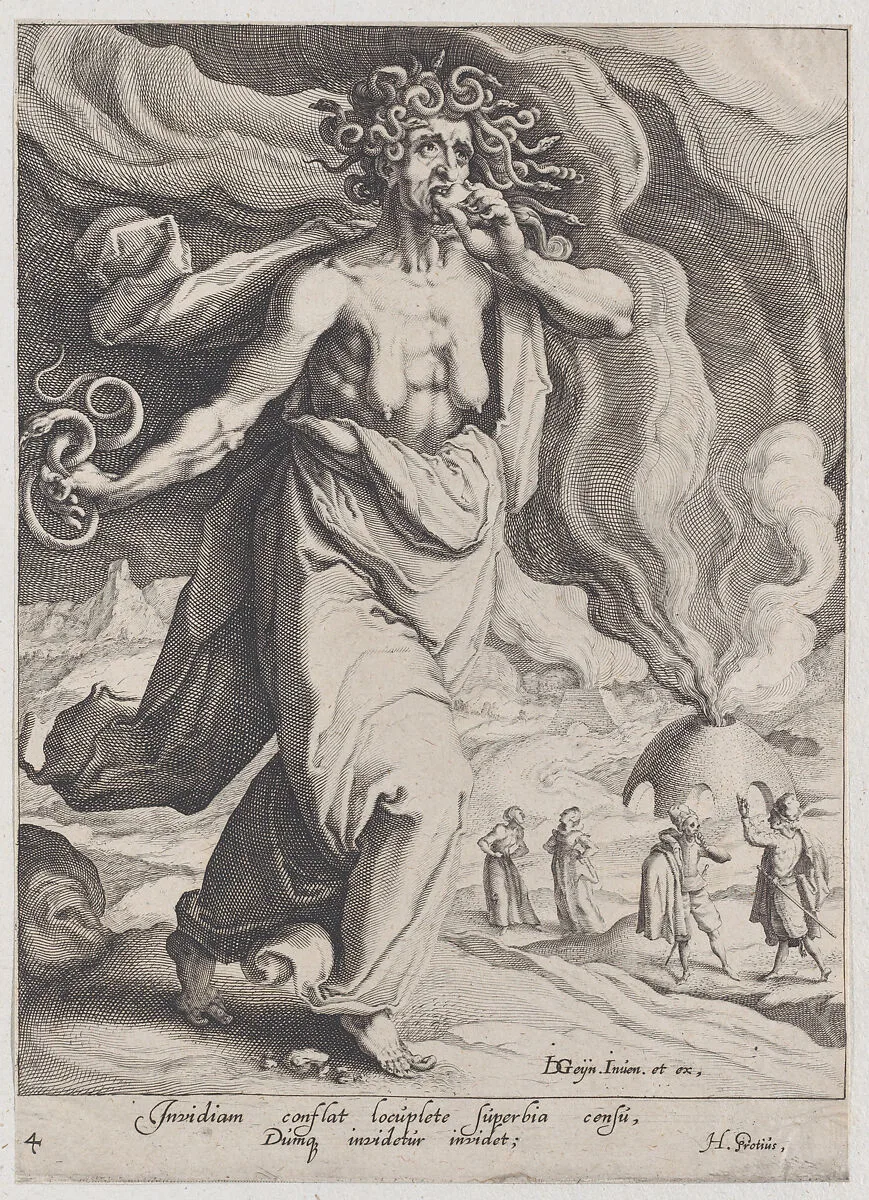 Envy, from Virtues and Vices — Jacques de Gheyn II|Zacharias Dolendo