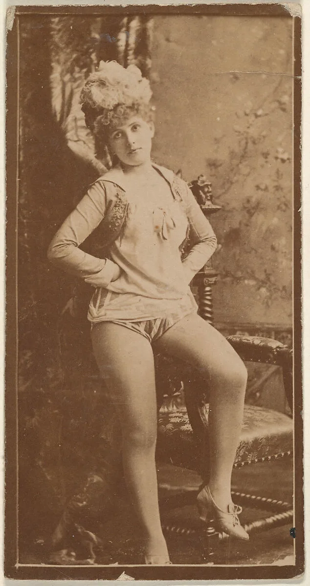Actress leaning on chair, from the Actresses series (N668) — Unknown