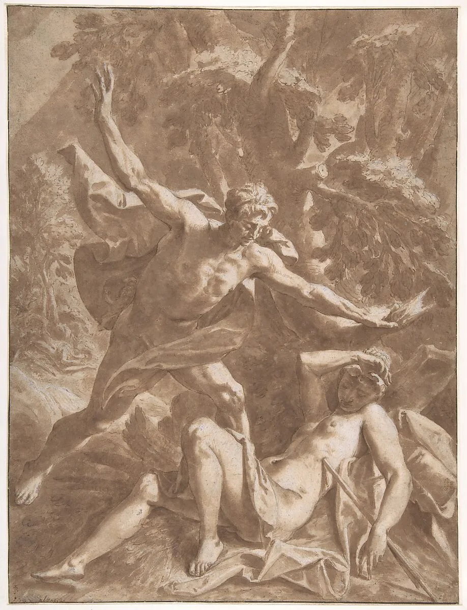 Cephalus and Procris — Anonymous, Flemish, 18th century|Anonymous, Netherlandish, 16th century|Denijs Calvaert|Jan de Bisschop