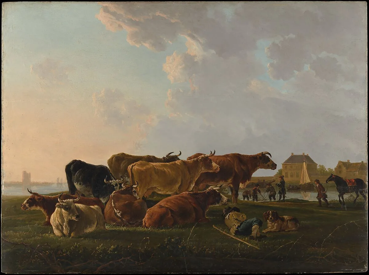 Landscape with Cattle — Jacob van Strij
