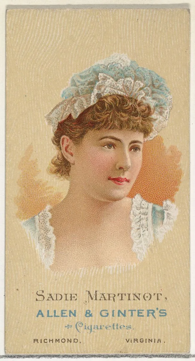 Sadie Martinot, from World's Beauties, Series 2 (N27) for Allen & Ginter Cigarettes — Allen & Ginter|Lindner, Eddy & Claus
