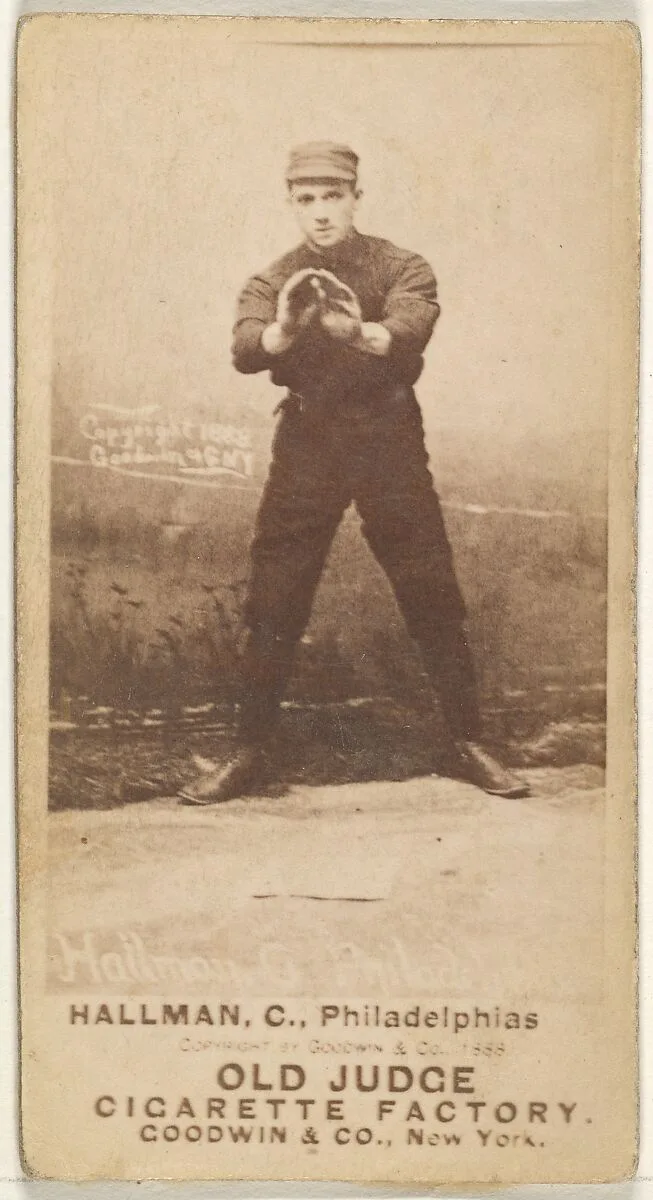 William Wilson "Bill" Hallman, Catcher, Philadelphia, from the Old Judge series (N172) for Old Judge Cigarettes — Goodwin & Company