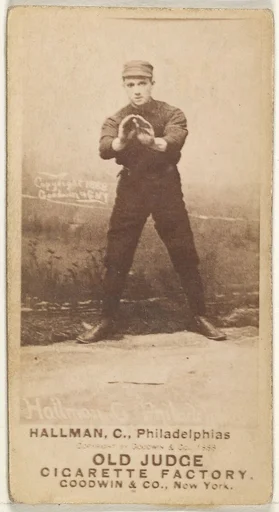 William Wilson "Bill" Hallman, Catcher, Philadelphia, from the Old Judge series (N172) for Old Judge Cigarettes