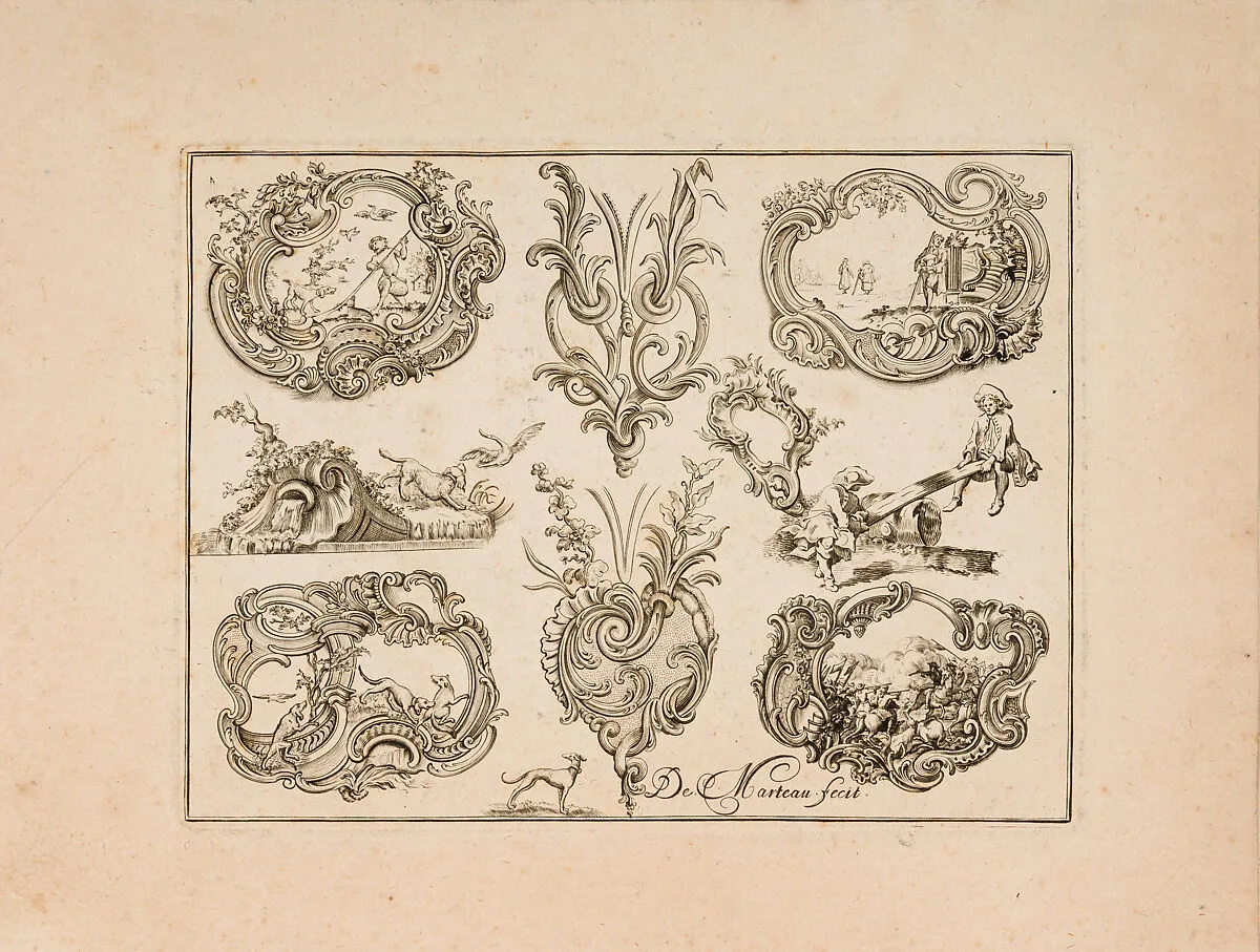 Plate Eleven from Nouveavx Desseins D'Arquebvseries — Gilles Demarteau