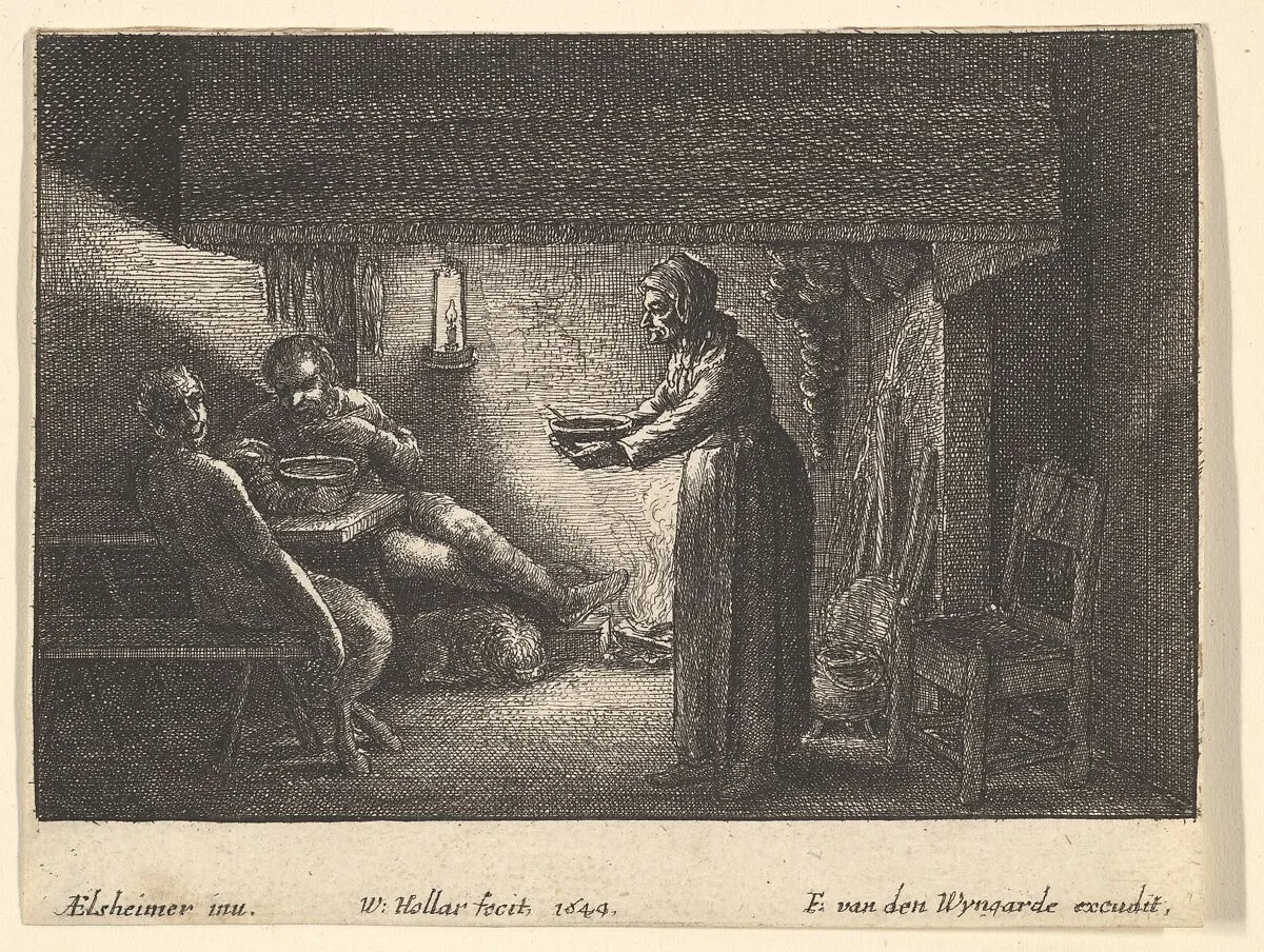 The satyr and the peasant — Adam Elsheimer|Wenceslaus Hollar|Frans van den Wyngaerde