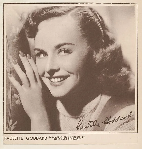 Paulette Goddard, bakery card from the Film Celebrities series (D31), issued by the Ward Baking Company — Ward Baking Company