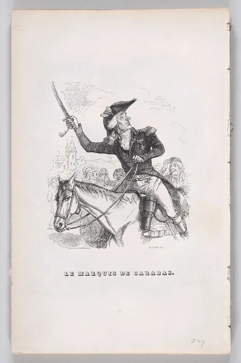 "The Marquis of Carabas" from The Complete Works of Béranger — Louis-Henri Brevière|J. J. Grandville|Fournier & Perrotin|Pierre Jean de Béranger