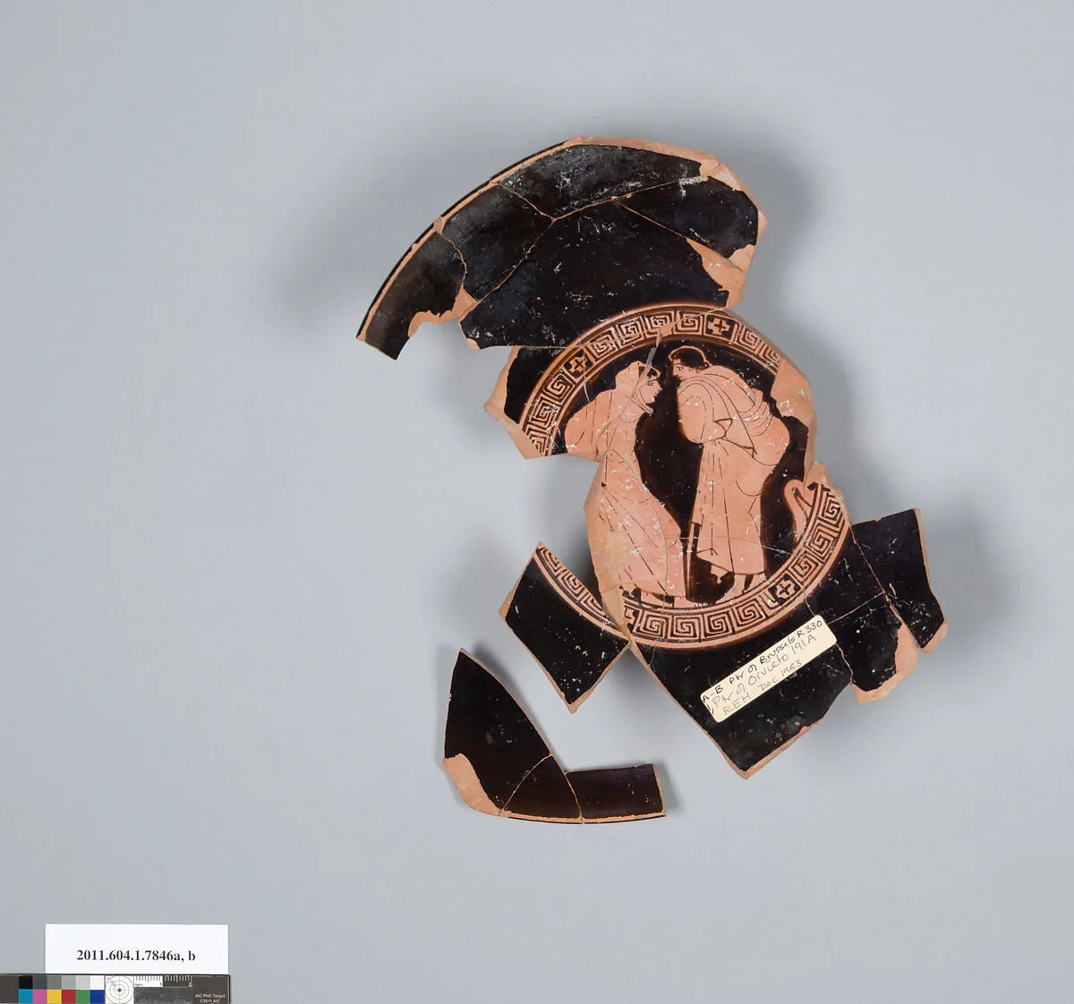 Terracotta fragments of a kylix (drinking cup) — Painter of Orvieto 191A|Painter of Brussels R 330