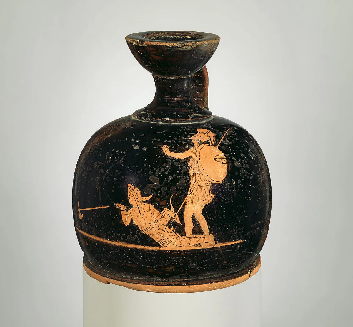 Terracotta squat lekythos (oil flask) — Painter of Munich 2363
