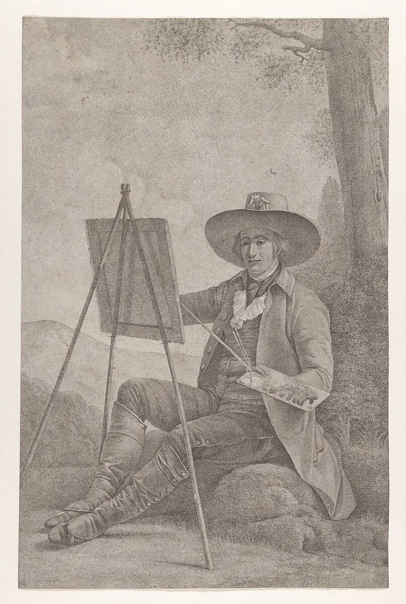 Plein Air Painter at an Easel — Anonymous, German, 19th century