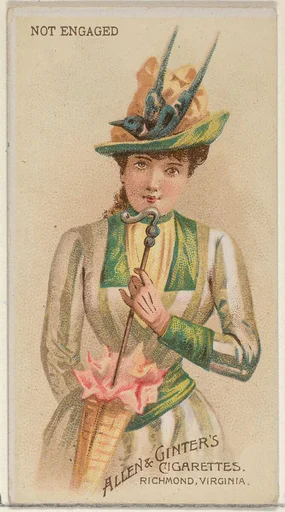 Not Engaged, from the Parasol Drills series (N18) for Allen & Ginter Cigarettes Brands