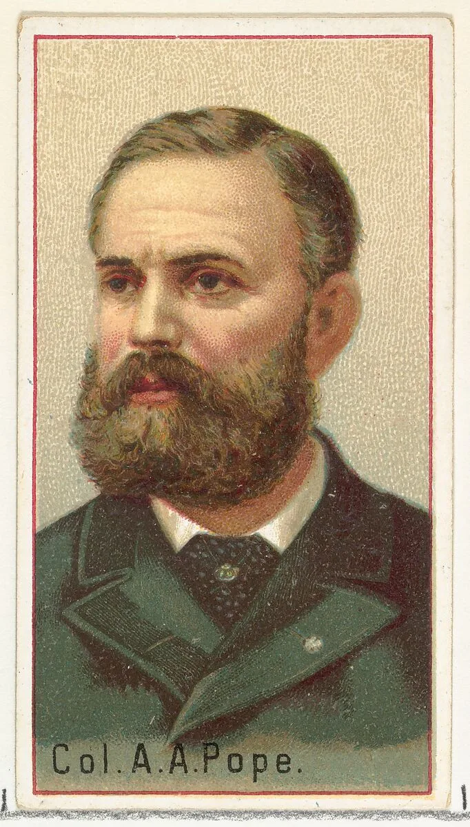Colonel A. A. Pope, printer's sample for the World's Inventors souvenir album (A25) for Allen & Ginter Cigarettes — Allen & Ginter