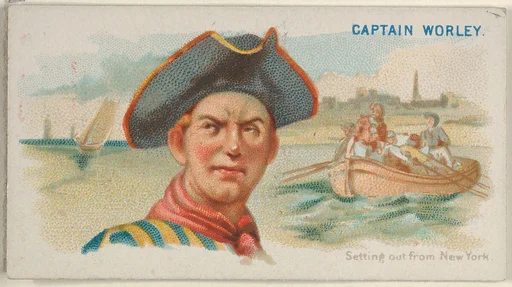 Captain Worley, Setting out from New York, from the Pirates of the Spanish Main series (N19) for Allen & Ginter Cigarettes