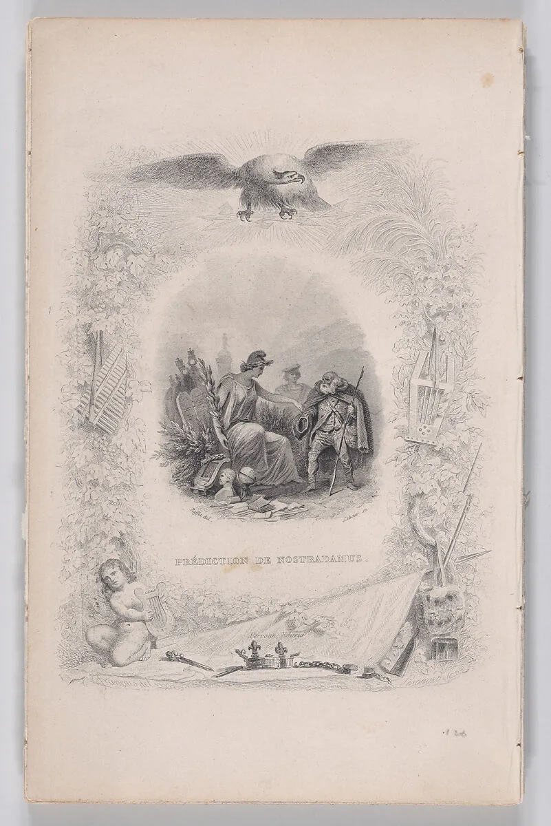 "Prediction of Nostradamus" from The Complete Works of Béranger — Pierre Jean de Béranger|Fournier & Perrotin|François-Louis Français|Melchior Péronard|Auguste Raffet