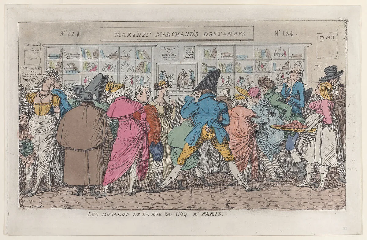Les Musards de la Rue du Coq à Paris (Dawdlers of the Rue Coq) — Thomas Rowlandson|Pierre Nolasque Bergeret|Thomas Tegg