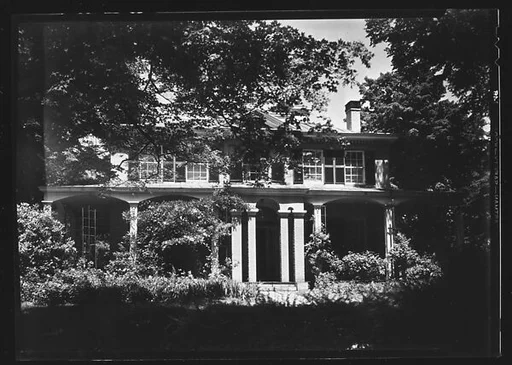 [Greek Revival House with Paired Columns on Full-Facade Porch, Greenfield, Massachusetts]