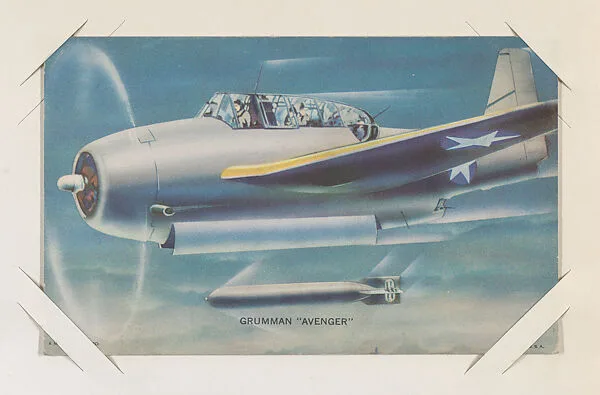 Grumman "Avenger" from Military cards series (W615) — International Mutoscope Reel Company