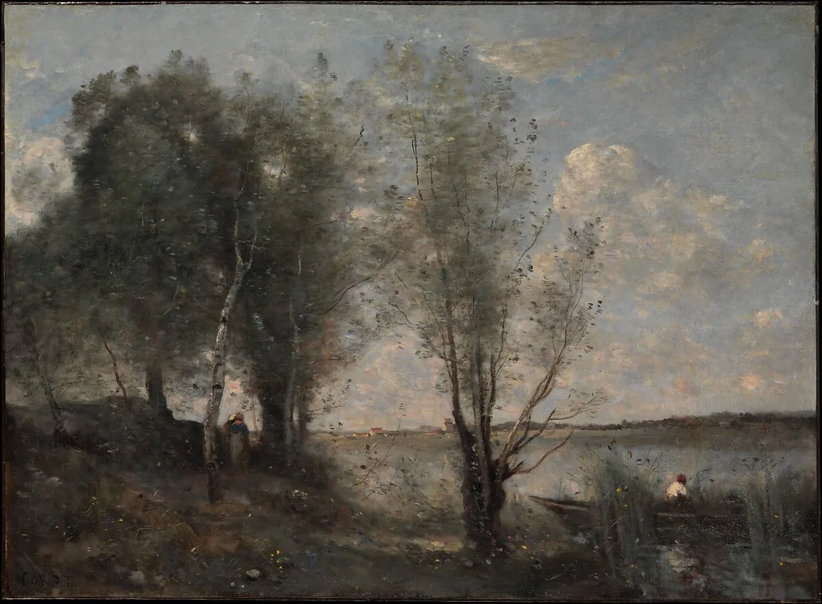 Boatman among the Reeds — Camille Corot