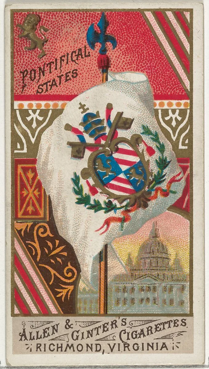 Pontifical States, from Flags of All Nations, Series 1 (N9) for Allen & Ginter Cigarettes Brands — Allen & Ginter