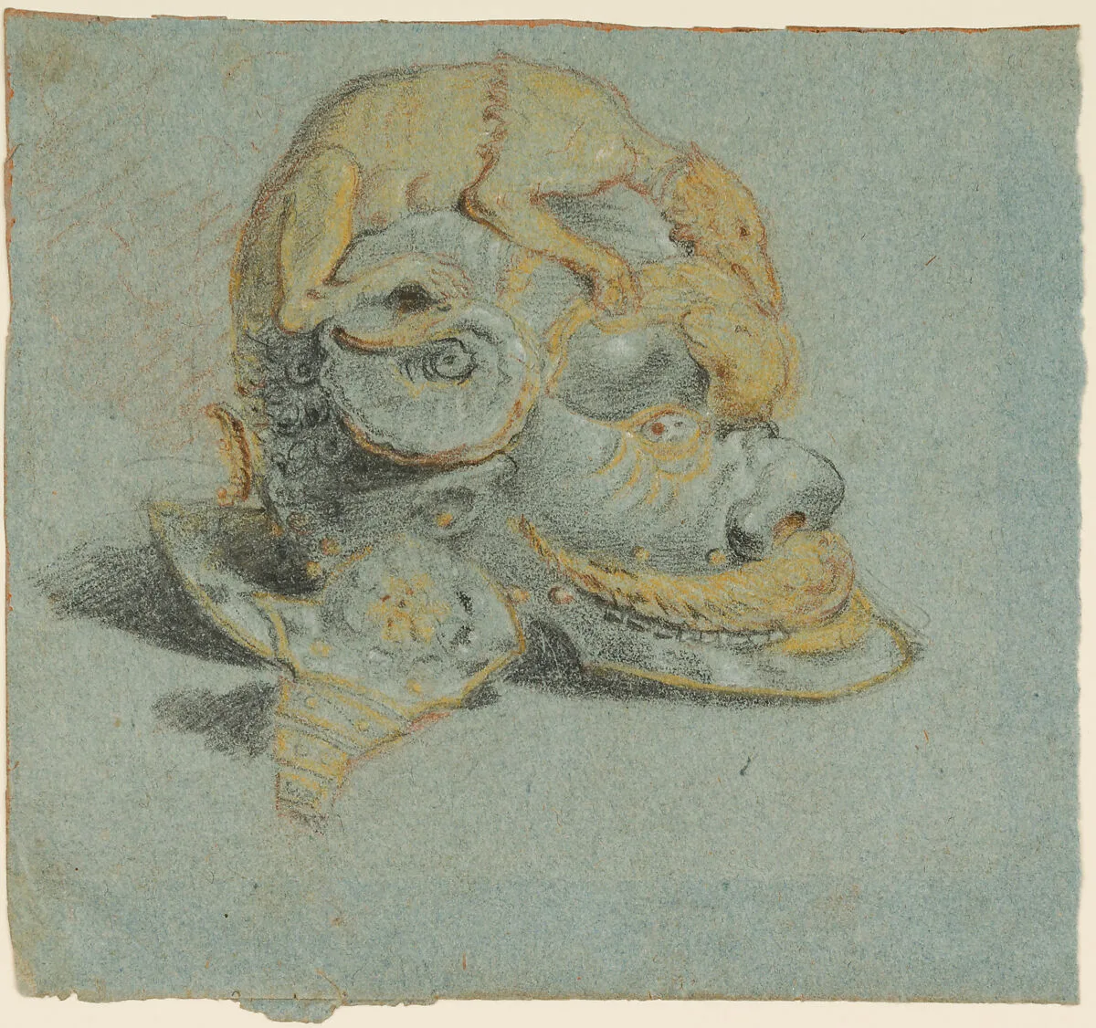 Drawing of a Parade Helmet — Unknown