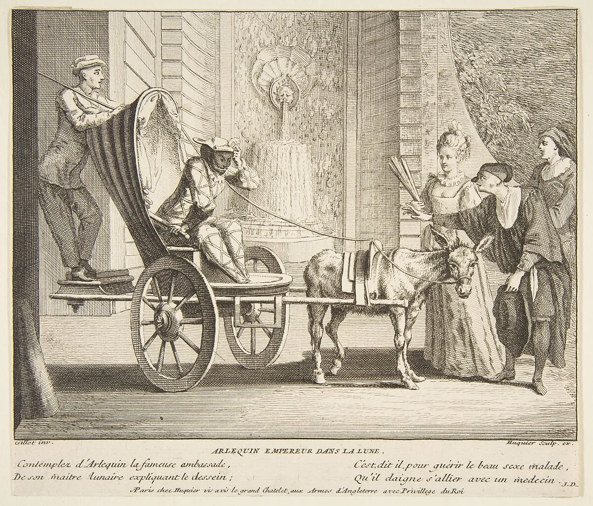 Harlequin, Emperor on the Moon — Claude Gillot|Jacques Gabriel Huquier