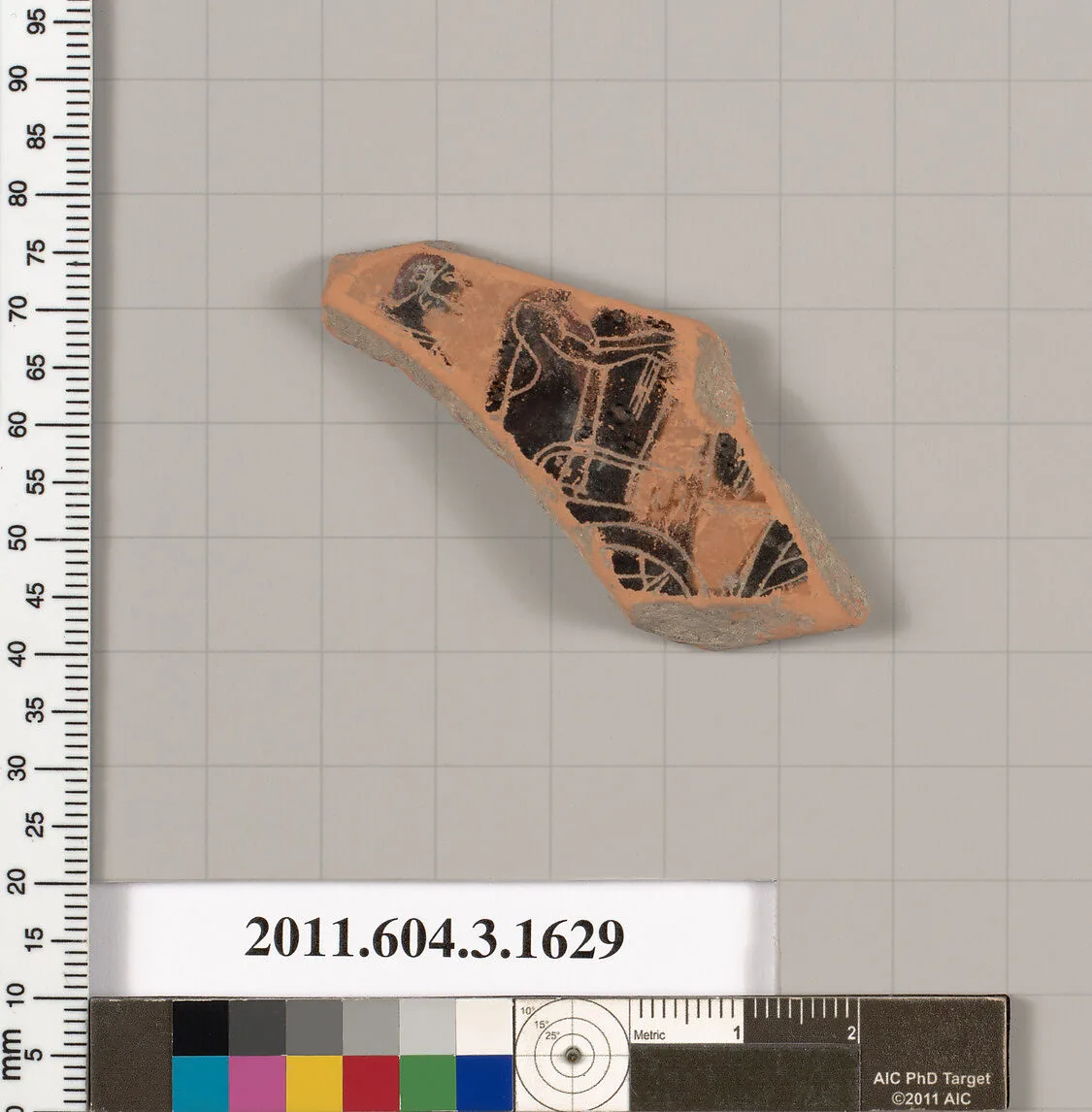 Terracotta fragment of a kylix: Band cup (drinking cup) — Unknown
