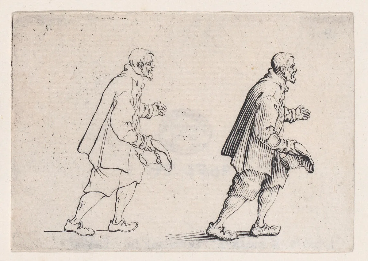 Le Paysan Qui Salue (The Peasant who Bows), from Les Caprices Series A, The Florence Set — Jacques Callot|Lorenzo de' Medici