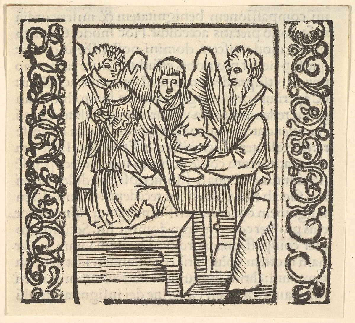 Angels Served at a Table, illustration from Speculum Passionis, 1507 — Hans Baldung (called Hans Baldung Grien)