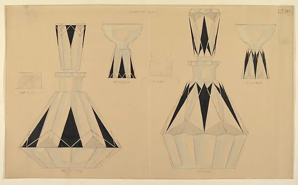 Designs for Cut Glass Decanters and Drinking Glasses — Johann Oertel & Co., Glasraffinerie