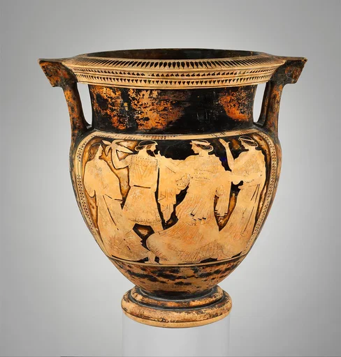 Terracotta column-krater (vase for mixing wine and water)
