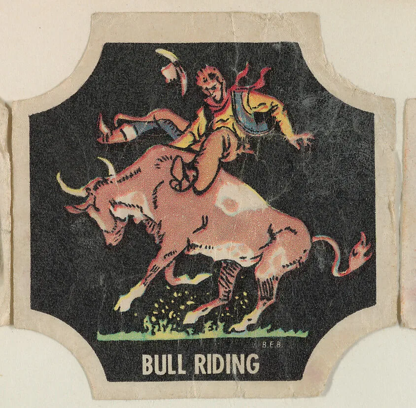 Bull Riding, from the Indians and Westerners bread end labels series (D290-10) — Unknown