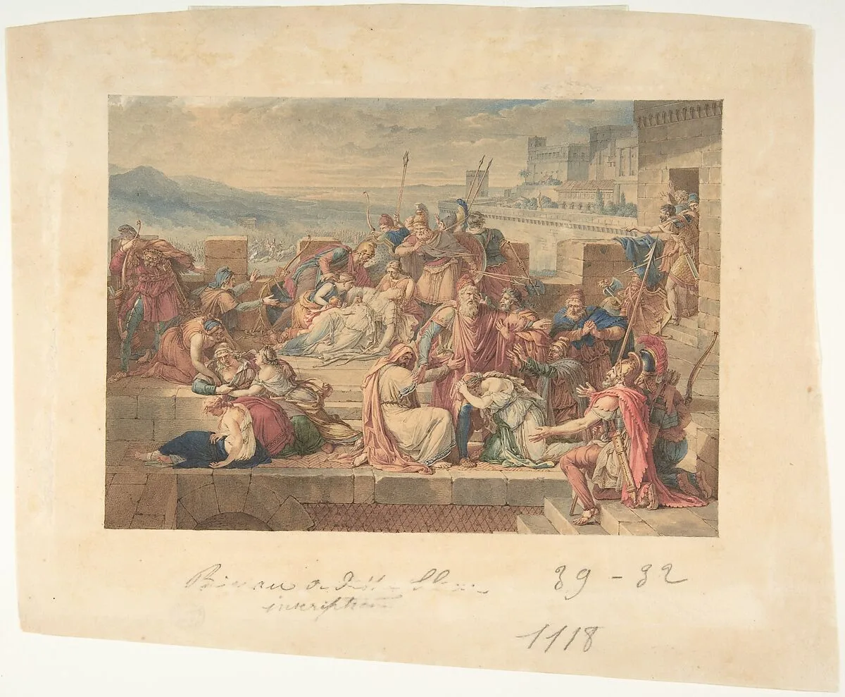 Priam and his Family Mourning the Death of Hector — Etienne Barthélemy Garnier